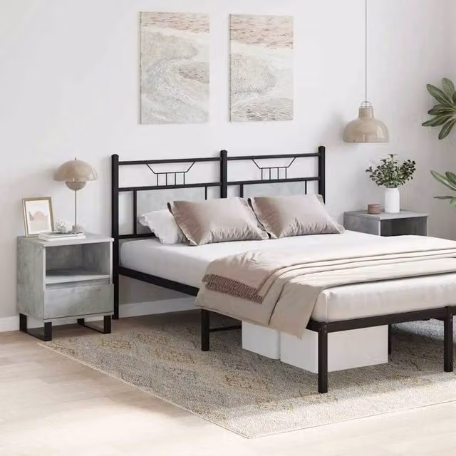 Berkfield Home Modern Bedside Cabinets, 2 Piece Set, Concrete Grey, W: 40 cm, D: 35 cm, H: 50 cm – 1