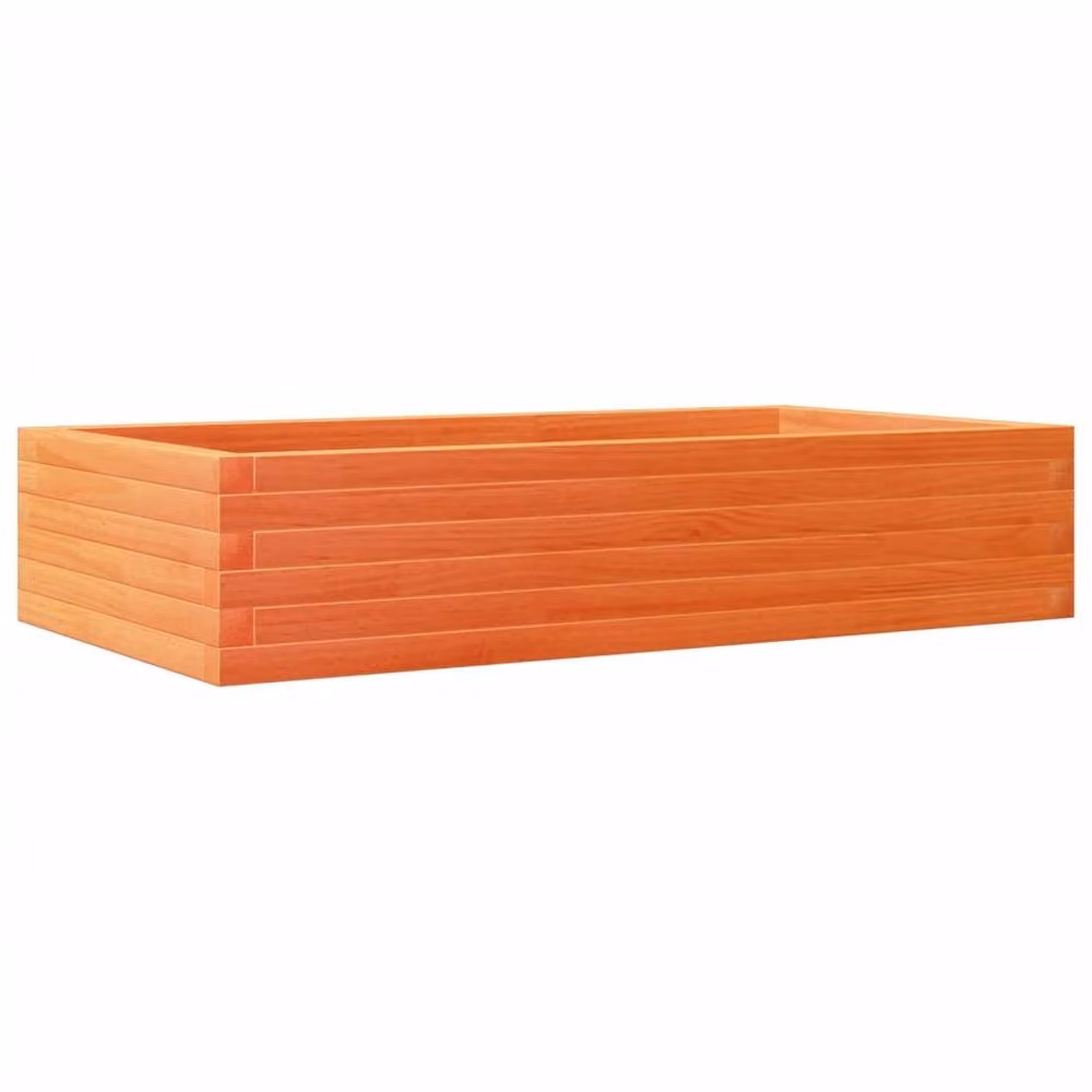Berkfield Home Decorative Garden Planter in Wax Brown, Solid Wood Pine, W/D/H: 110 x 60 x 23 cm – 2