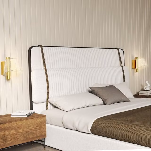 HOMCOM Set of 2 Modern LED Starry Wall Lamps in Gold/Brass Tone