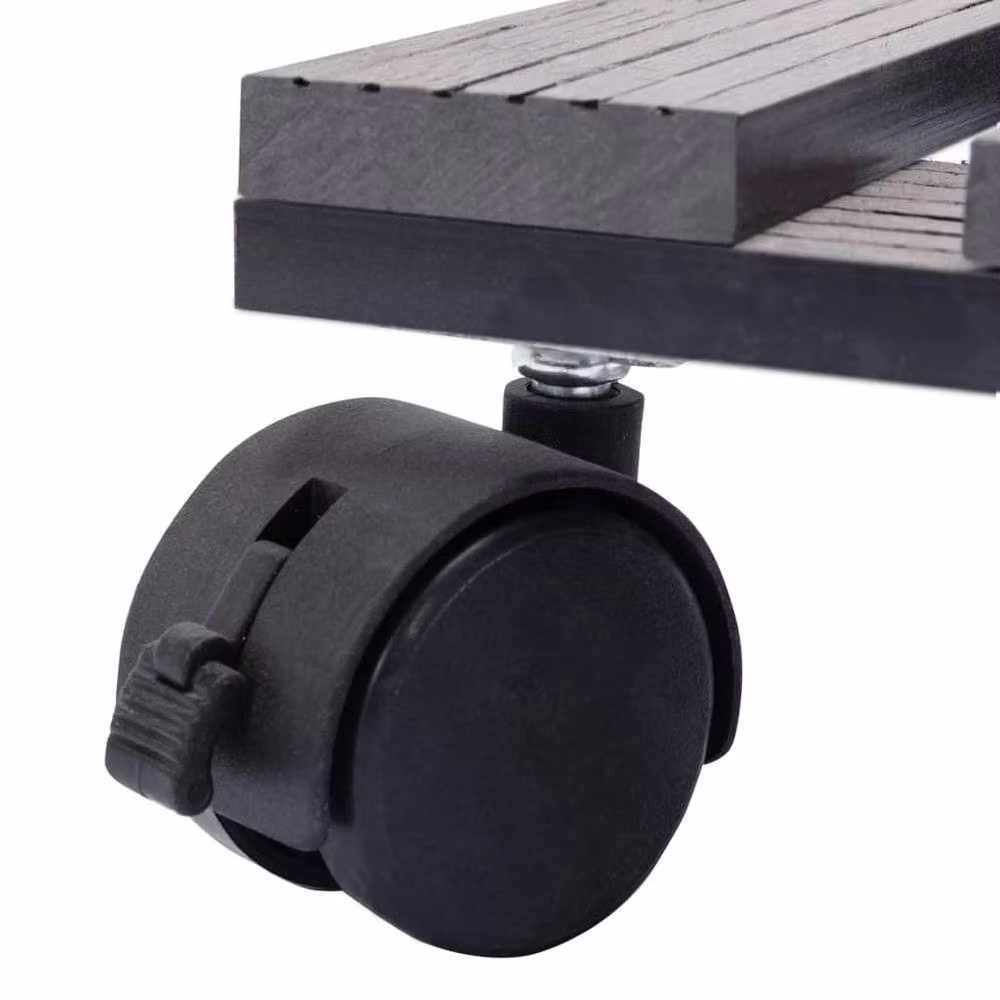 Berkfield Home WPC Plant Trolleys, 2 Pieces, Grey, W/D/H: 30 x 30 x 7.5 cm – 3
