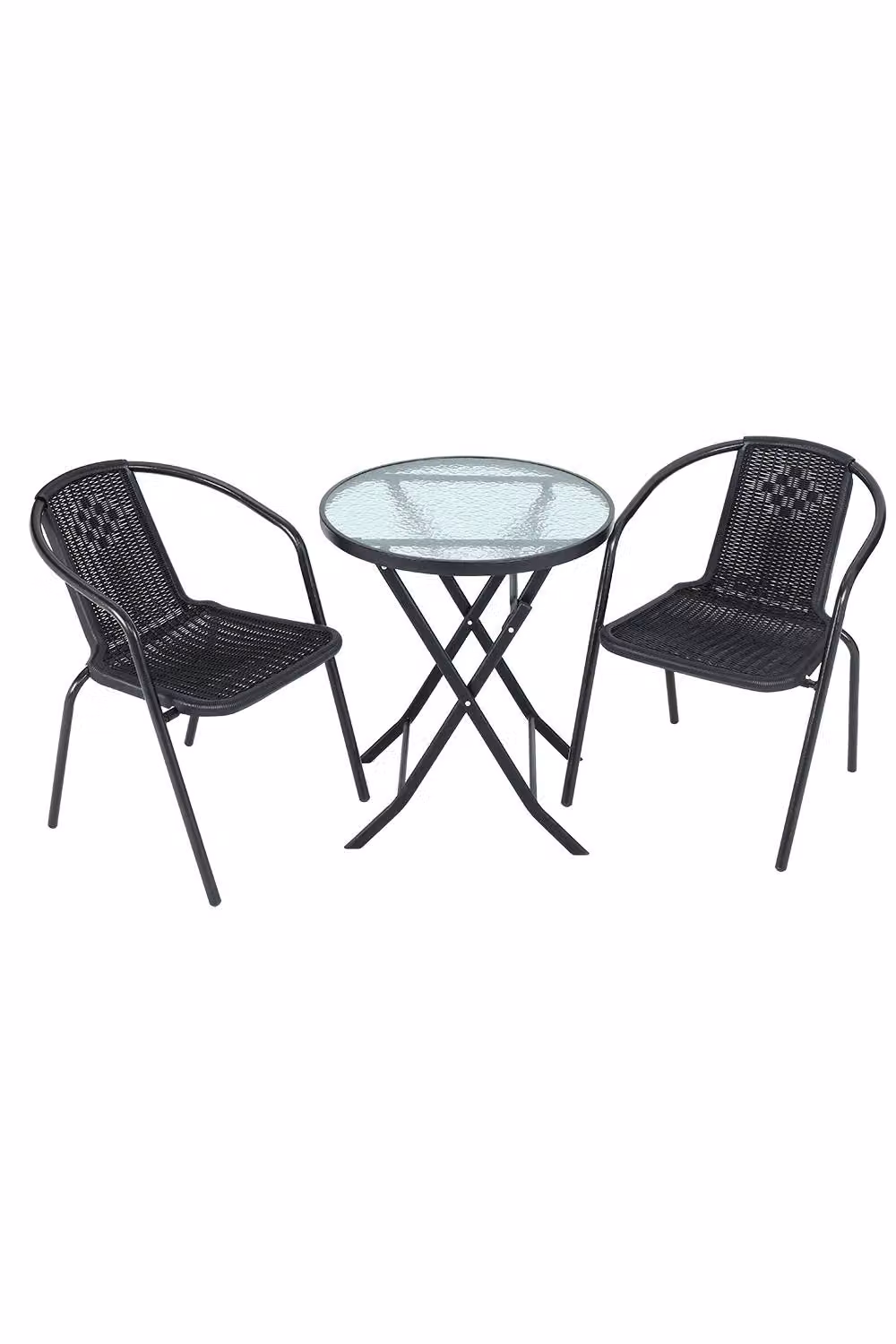 Living and Home Bachmann 2 Seater Dining Bistro Set in Black – 3