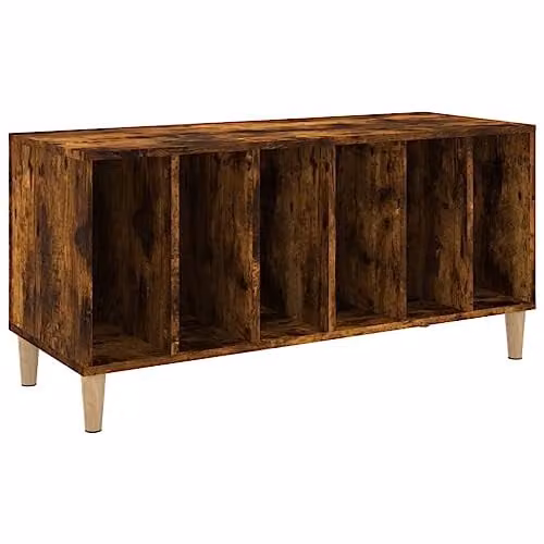vidaXL Modern Record Cabinet in Smoked Oak, W/D/H: 100 x 38 x 48 cm – 1