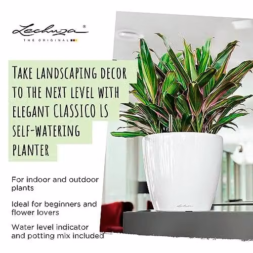 Lechuza Classico 43 LS Self Watering Plastic Planter in Charcoal Metallic, D43 x H40 cm – 2