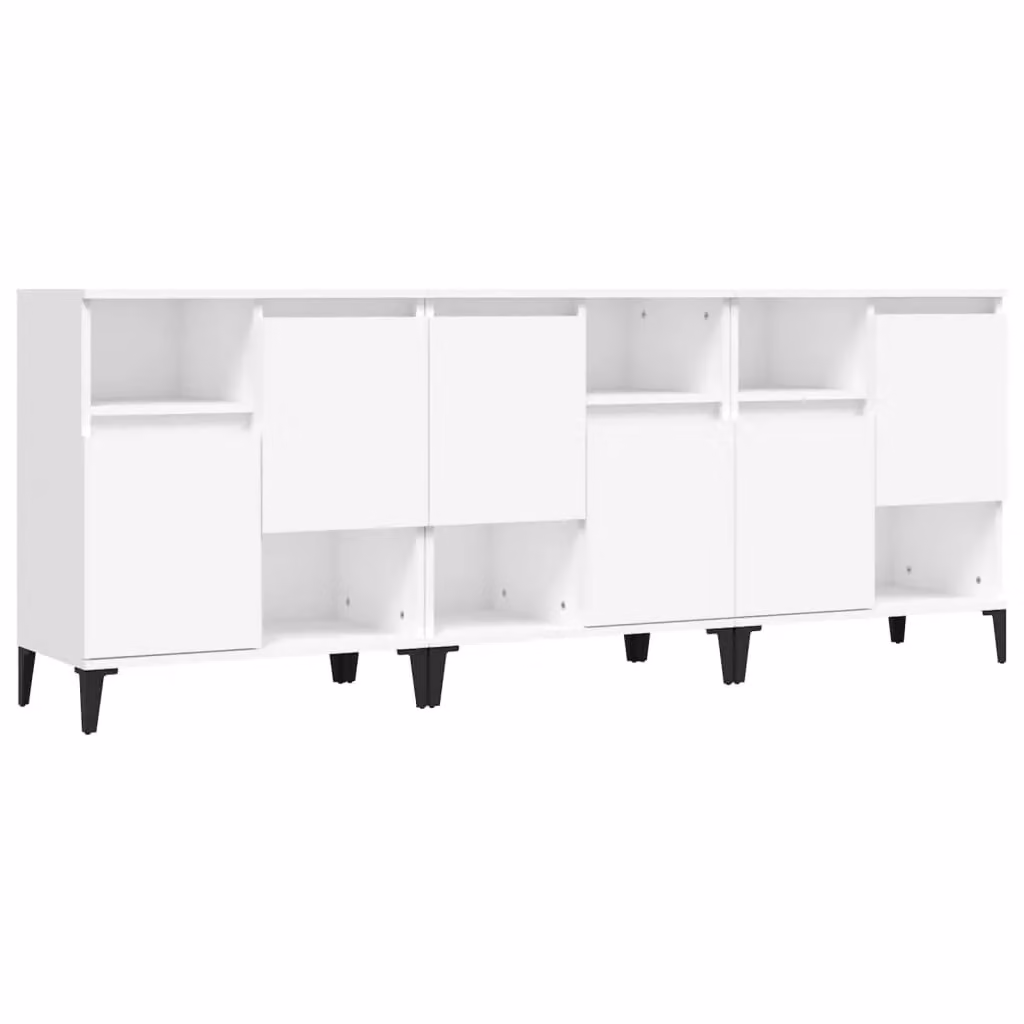 Berkfield Home Set of 3 White Engineered Wood Sideboards, W/D/H: 60 x 35 x 70 cm – 2