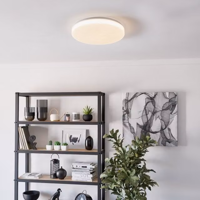 Eglo Pogliola E LED Crystal Effect Ceiling or Wall Light, White, Diameter: 31 cm