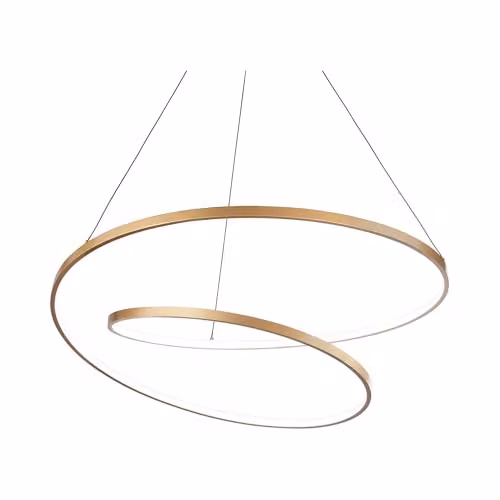 Netlighting Oz LED Decorative Swirl Suspended Pendant Light in Gold/Brass, 3000K Warm White
