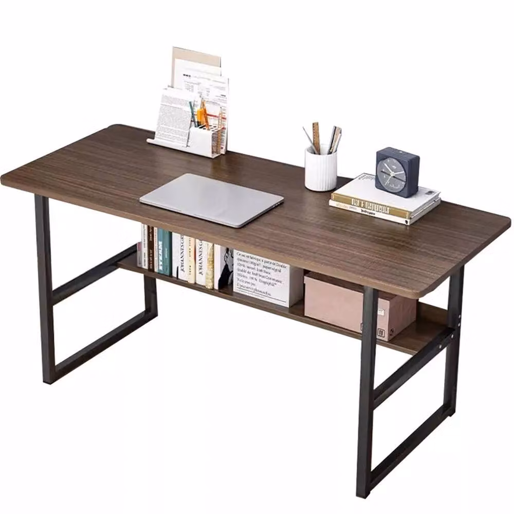 Nordara 2 Layer Gaming Computer Desk in Brown – 3