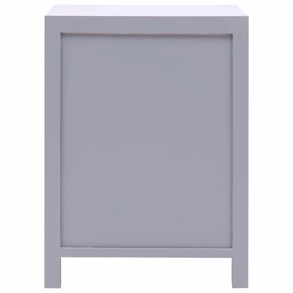 Berkfield Home Grey Paulownia Wood Bedside Cabinet W/D/H: 38 x 28 x 52 cm – 2