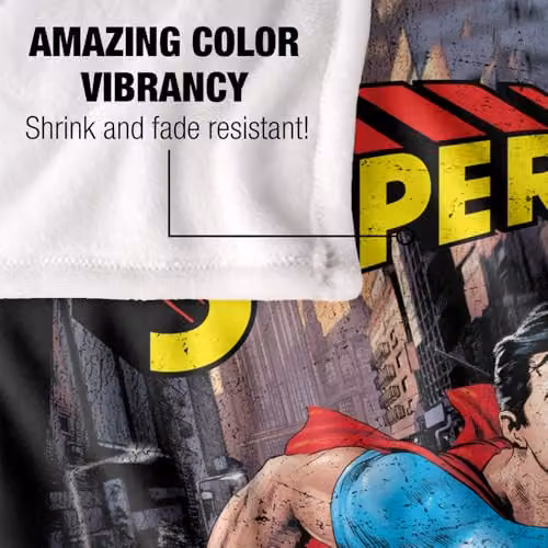 DC Comics Superman Silky Touch Super Soft Fleece Throw Blanket, White, W/D/H: 152 x 127 cm – 4