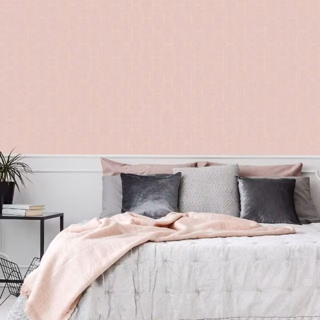 Superfresco Eternity Geometric Metallic Abstract Wallpaper in Pink and Gold