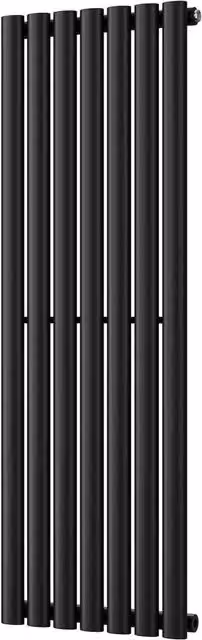 UK Radiators Omeara Black Elliptical Tube Vertical Designer Radiator, H 120 cm x W 40.6 cm