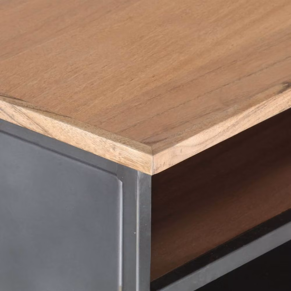 Berkfield Home Grey Acacia Wood Coffee Table W/D/H: 90 x 50 x 35 cm – 3