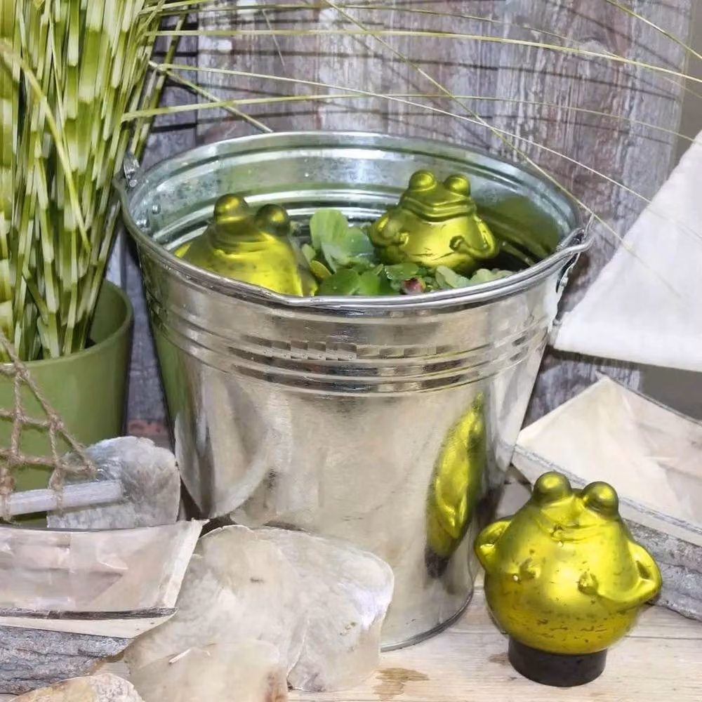 NESTLUNE 12L Large Traditional Galvanised Strong Steel Bucket in Silver – 3