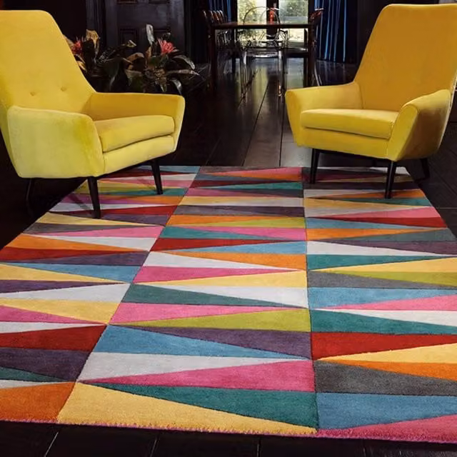 The Rug Shop UK Handmade Multicolour Geometric Wool Area Rug, W: 200 cm, D: 300 cm – 1