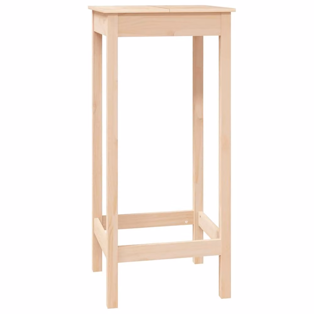 Berkfield Home Beautiful Bar Table in Light Tan Solid Pine, W/D/H: 50 x 50 x 110 cm – 2