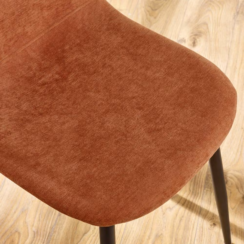 Cheshire Alverton Set of 4 Premium Orange Chenille Upholstered Dining Chairs – 4