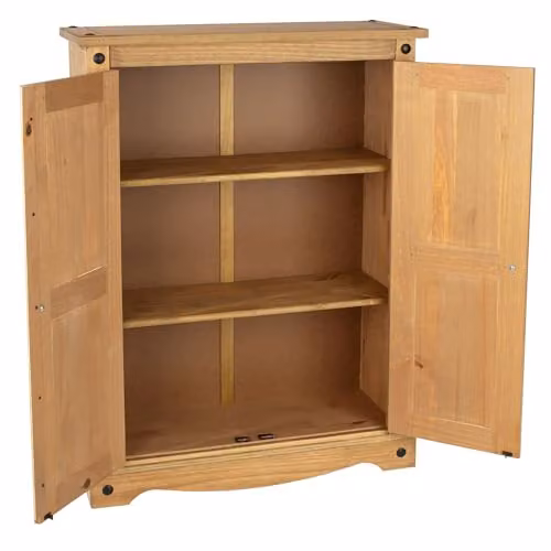 Core Products Corona Two Door Waxed Pine Storage Cupboard in Antique Brown – 4