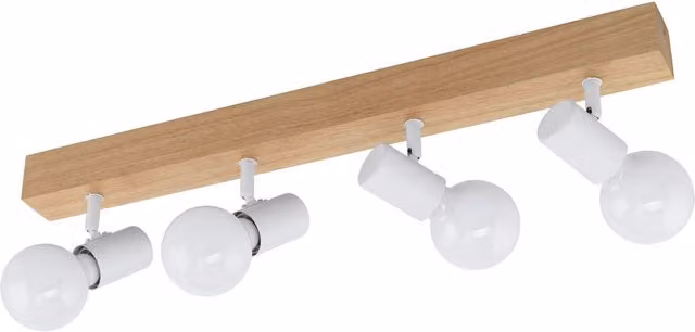 Loops 4 Spot Wall and Ceiling Light in Brown and White with E27 Bulb Holders