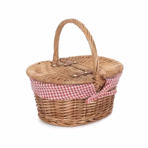 Red Open Weave Childrens Hamper with Handles – 1