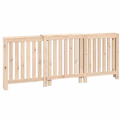 vidaXL Radiator Cover in Brown, Modern Slat Design with Additional Shelf Space, Solid Pine Wood, W/D/H: 210 x 21 x 85 cm