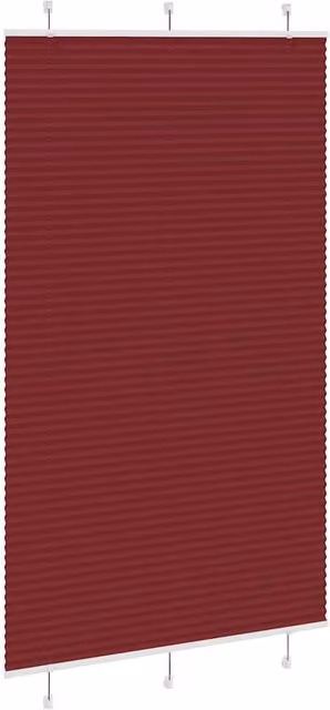 Berkfield Home Single Pleat Opaque Polyester Blind in Red, W: 120 cm, H: 200 cm – 1
