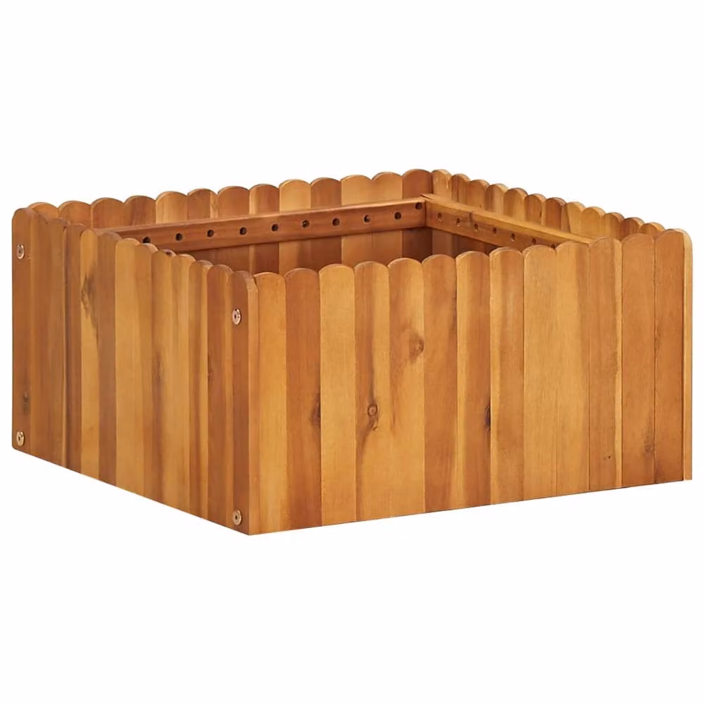 Berkfield Home Garden Raised Bed in Brown Solid Acacia Wood, W/D/H: 50 x 50 x 25 cm – 2