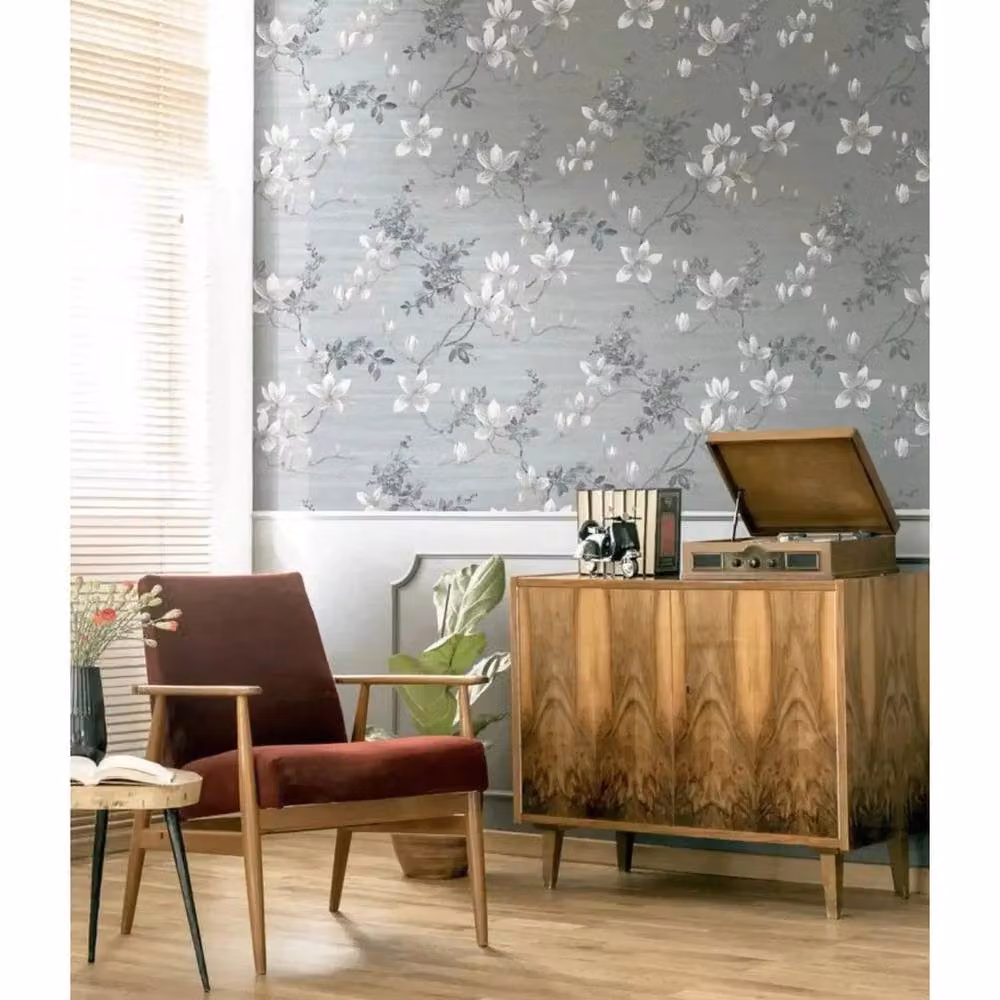 Nordara Jardin Grey Floral Botanical Paper Wallpaper – 2