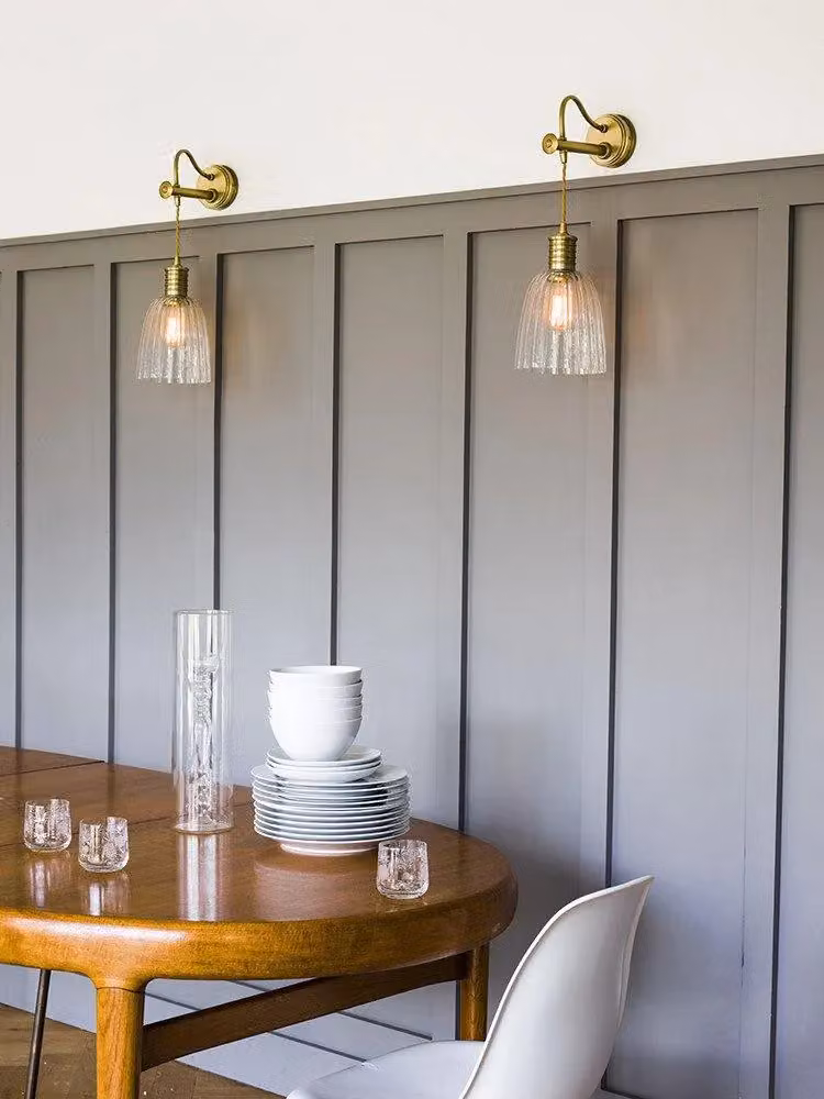 Netlighting Douille Single Light Indoor Wall Light in Antique Brass and Yellow with E27 Socket – 2