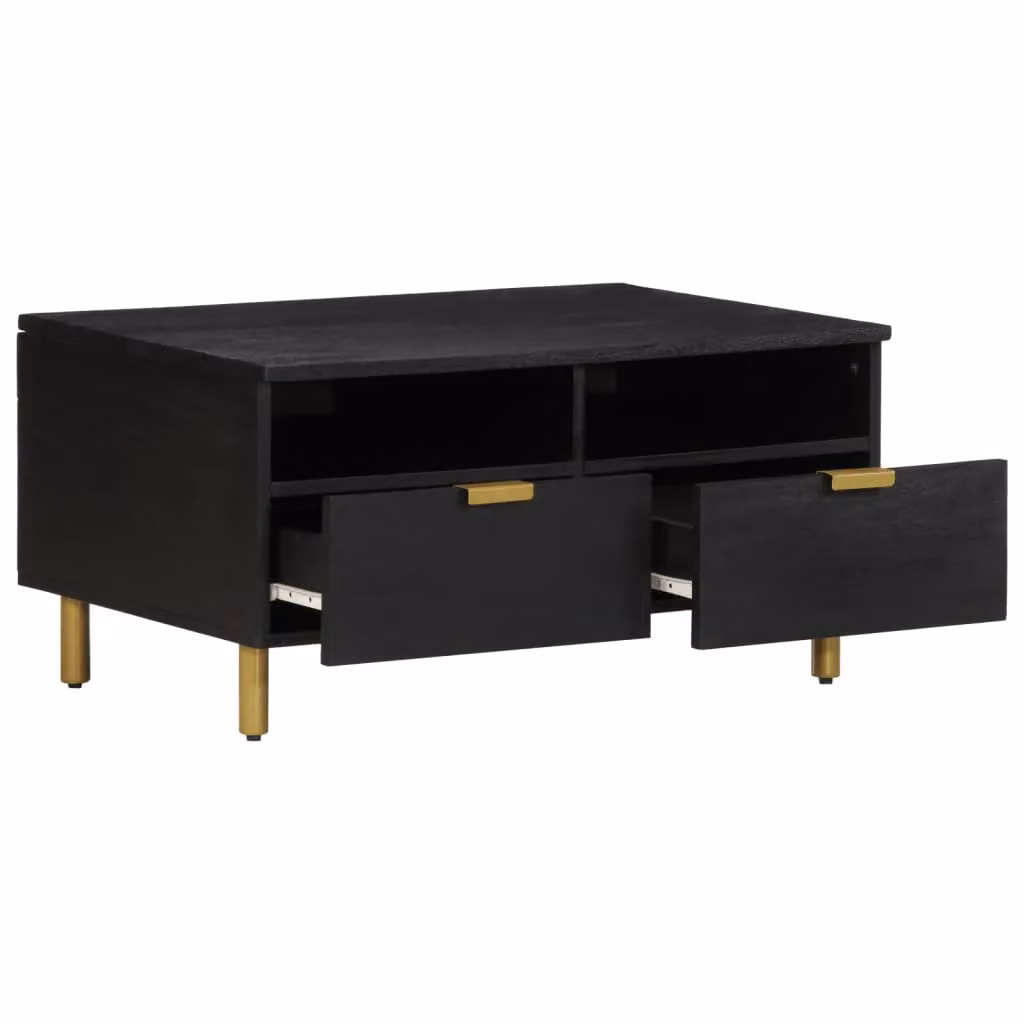Berkfield Home Black Rectangular Coffee Table in Engineered Wood W/D/H: 80 x 54 x 40 cm – 2