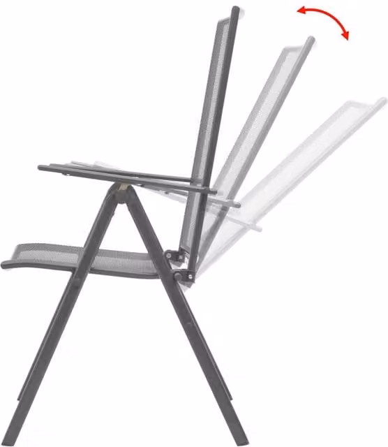 Berkfield Home Set of 2 Stackable Garden and Dining Chairs in Dark Grey with Powder Coated Steel Frame and Textilene Fabric