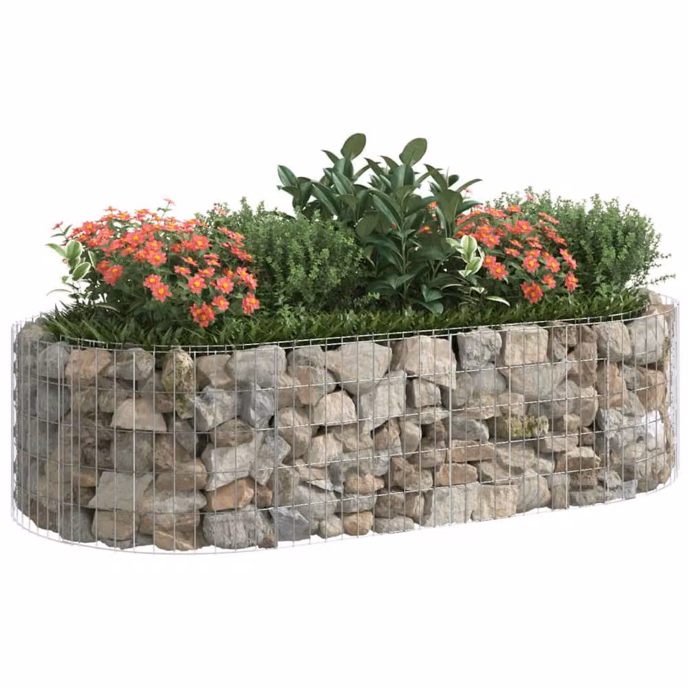 Berkfield Home Silver Galvanised Steel Gabion Raised Bed, W/D/H: 200 x 100 x 50 cm – 3