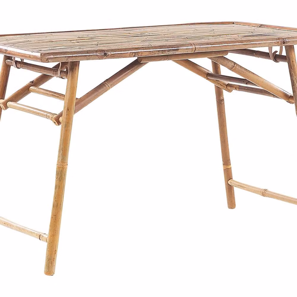 Wyld and Coco Bamboo Folding Garden Dining Table, Brown, W: 120 cm, D: 70 cm, H: 74 cm – 2