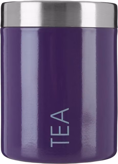 Orsina Maison by Premier Airtight Enamel and Stainless Steel Tea Canister in Purple and Grey