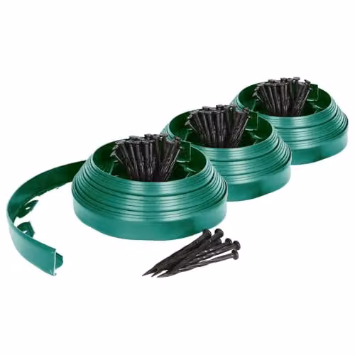 Harbour Housewares 30m Flexible Plastic Lawn Edging with 120 Pegs in Green – 1