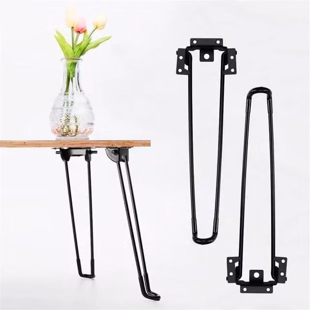 Nordara 4-Piece Set of Black Folding Steel Table Legs – 1