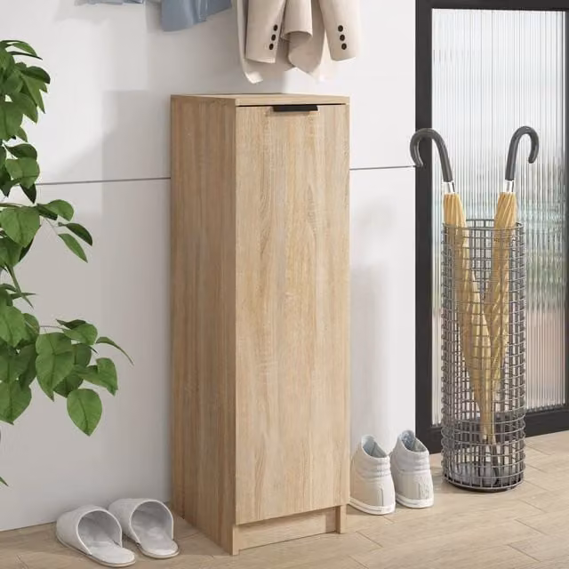 Berkfield Home Sonoma Oak Shoe Cabinet in Brown, W/D/H: 30 x 35 x 100 cm