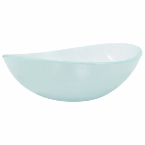 vidaXL Oval Tempered Glass Countertop Basin, Transparent, W: 54.5 cm, D: 35.0 cm, H: 15.5 cm