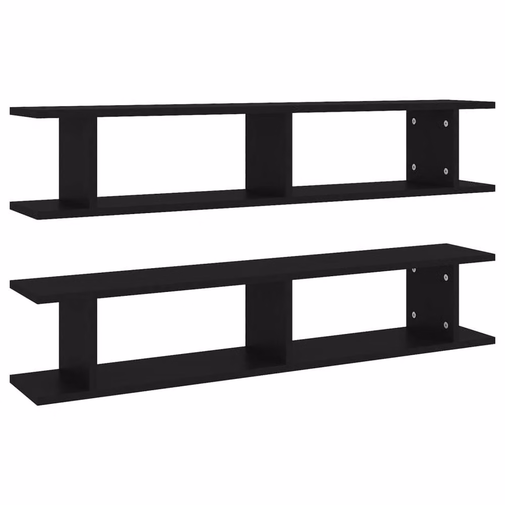 Berkfield Home Wall Mounted Shelf Set of 2, Black, W: 105 cm, D: 20 cm, H: 18 cm – 3