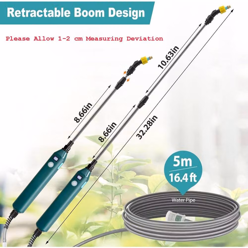 EONLION Rechargeable Electric Sprayer with Telescopic Wand and Multi-Pattern Nozzle in Green – 2