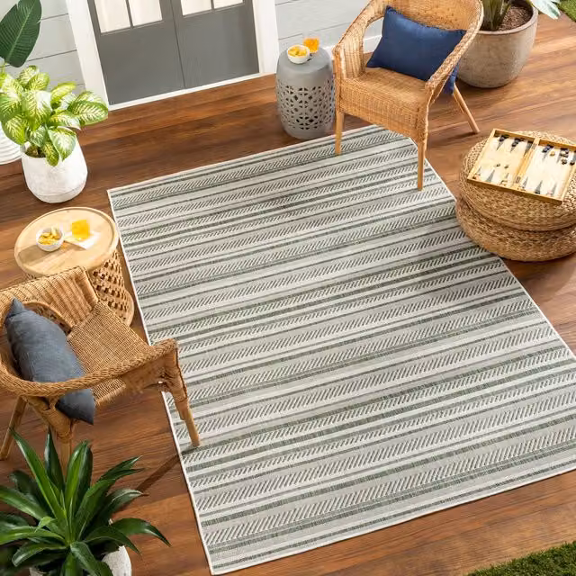 Livabliss Aegean Global Round In- & Outdoor Rug, Green, Diameter: 160 cm – 1