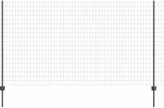 Berkfield Home Euro Fence Steel Garden Fencing with 10 U-Profile Posts, Grey, 4 x 10 m – 1