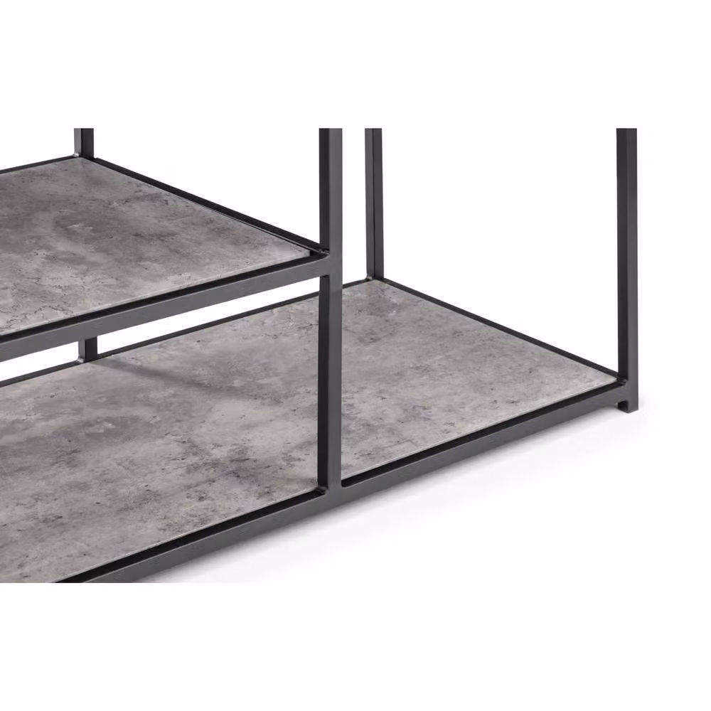 Cheshire Harstad Modern TV Unit in Black and Grey Stone with Metal Accents – 3