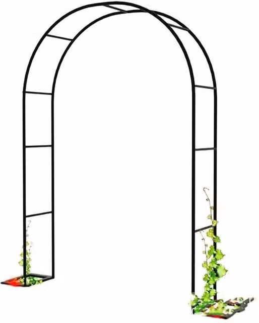 Spetlek Black Metal Outdoor Garden Arch Climbing Frame for Ornamental Plants, H 240 cm x W 100 cm x D 15 cm – 1