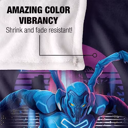 Warner Bros. Blue Beetle 2023 City Protector Silky Touch Super Soft Fleece Throw Blanket, Blue and Multicolour, W: 91 cm, D: 147 cm – 5