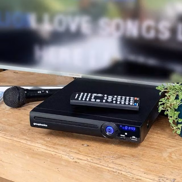 Grouptronics GTDVD-181 Compact Multi Region DVD and CD Player with HDMI and Karaoke Function, Black
