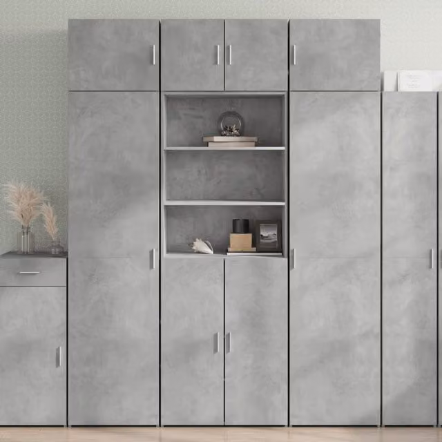 Berkfield Home Modern Highboard in Concrete Grey, W/D/H: 70 x 42.5 x 185 cm – 1