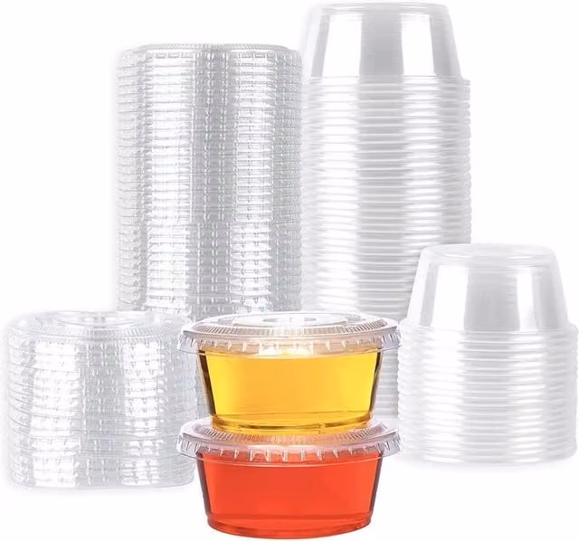 ECONX 2oz Clear Plastic Portion Pots with Snap Lids, 1000 Pieces