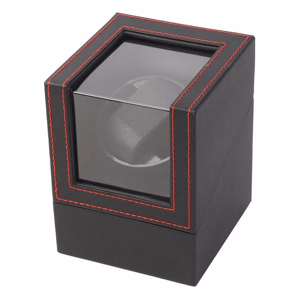 Nordara Single Automatic Watch Winder Case Rotating Organizer Quiet Box in Black W/D/H: 23.5 x 13.0 cm – 3