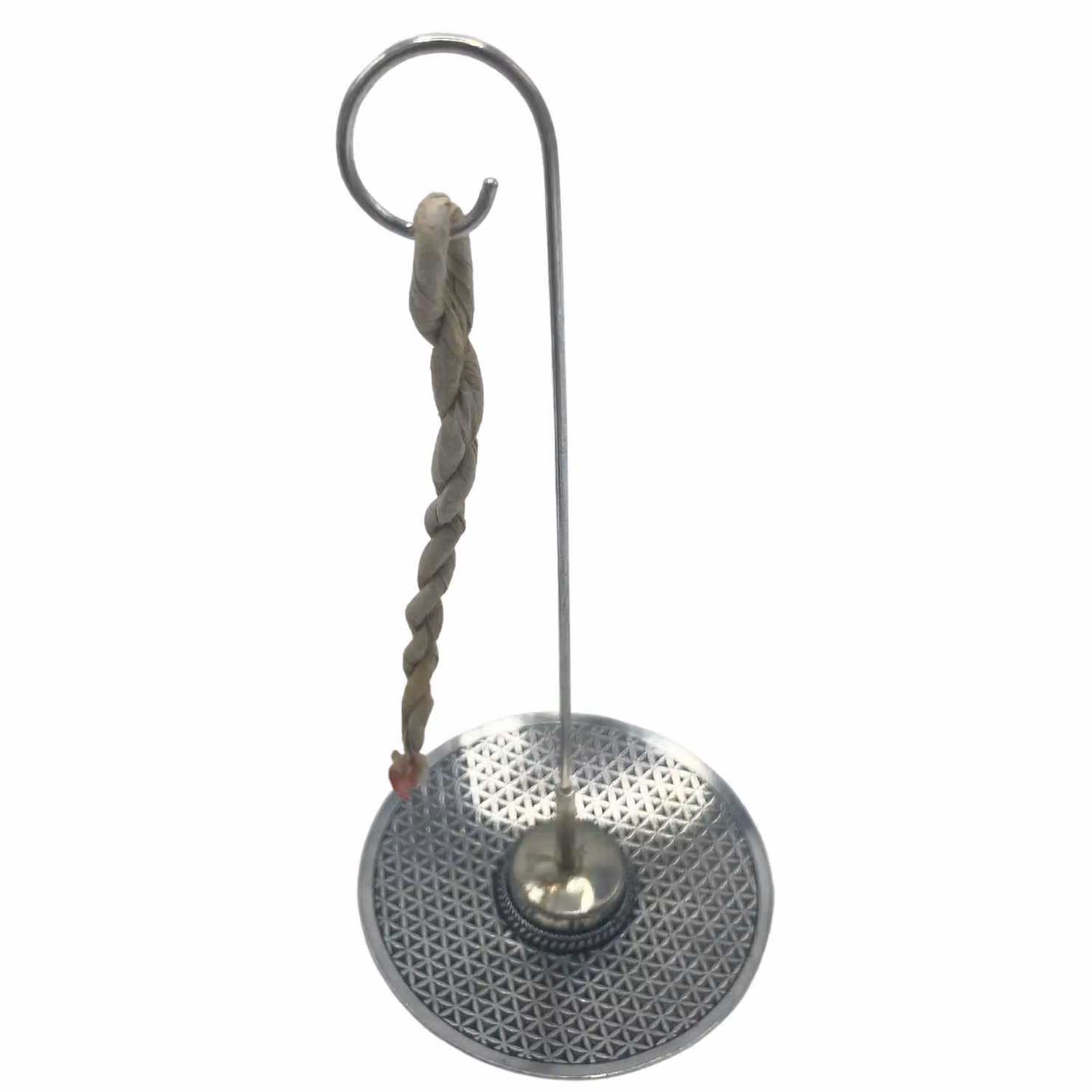 KDMD Flower of Life Silver Plated Rope Incense and Holder Set – 3