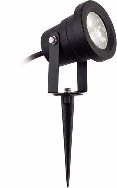 Netlighting Hayes Black Outdoor Integrated LED Wall and Spike Light, IP65 Rated, Adjustable Up and Down Lighting